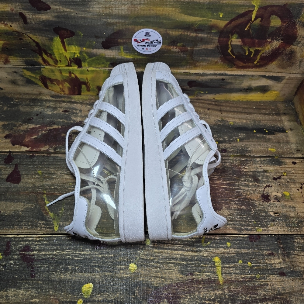 Adidas Originals Superstar Shell Toe Transparent Clear/White FZ0245 Sz 10.5 Used - Picture 5 of 8